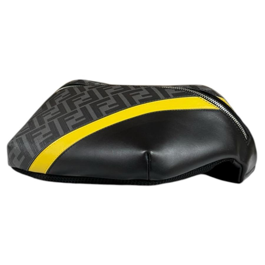 FENDI ボディバッグ 黒/グレー/黄色 FENDI（フェンディ） ダイアゴナル ズッカ ウエストバッグ PVC 7VA434