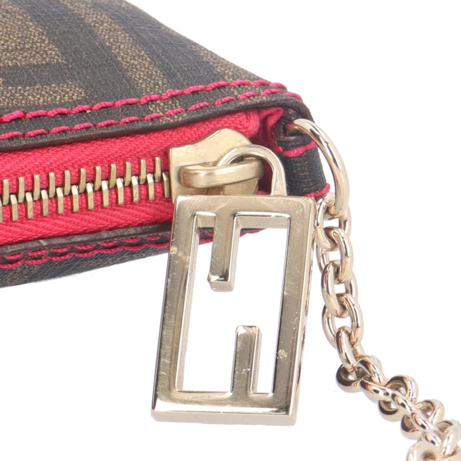 FENDI キャンバス レザー トートバッグ 赤 黒 ポーチ付 ズッカ FENDI（フェンディ） ズッカ ハンドバッグ PVCコーティングキャンバス