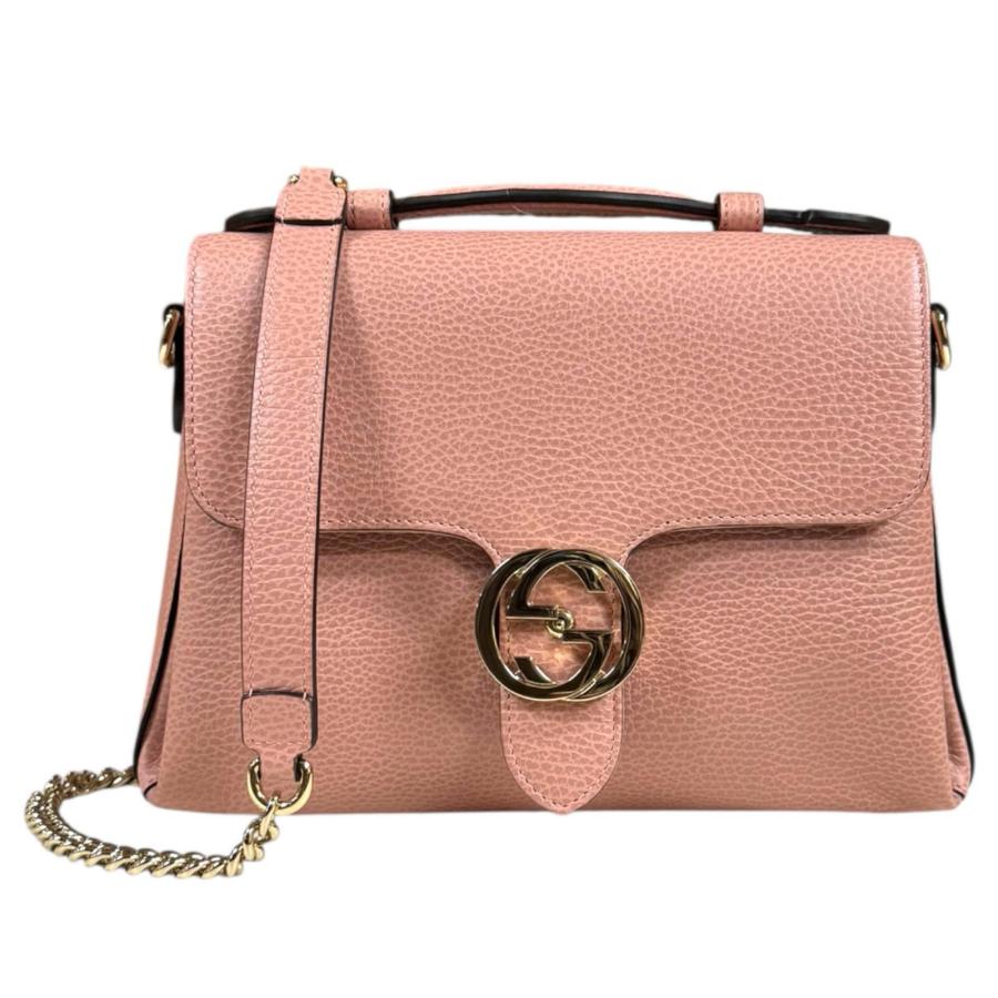 グッチ インターロッキングG ショルダーバッグ レザー 510302 ピンク レディース GUCCI  中古 GUCCI（グッチ） インターロッキングG ショルダーバッグ レザー 510302