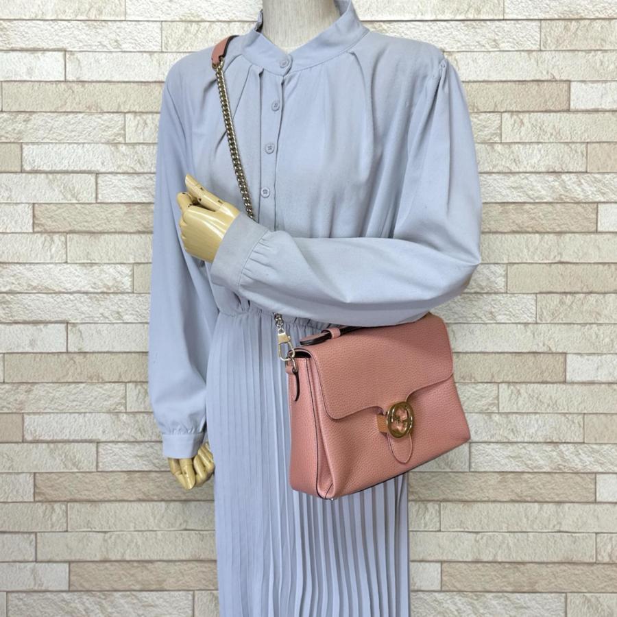 グッチ インターロッキングG ショルダーバッグ レザー 510302 ピンク レディース GUCCI  中古 GUCCI（グッチ） インターロッキングG ショルダーバッグ レザー 510302