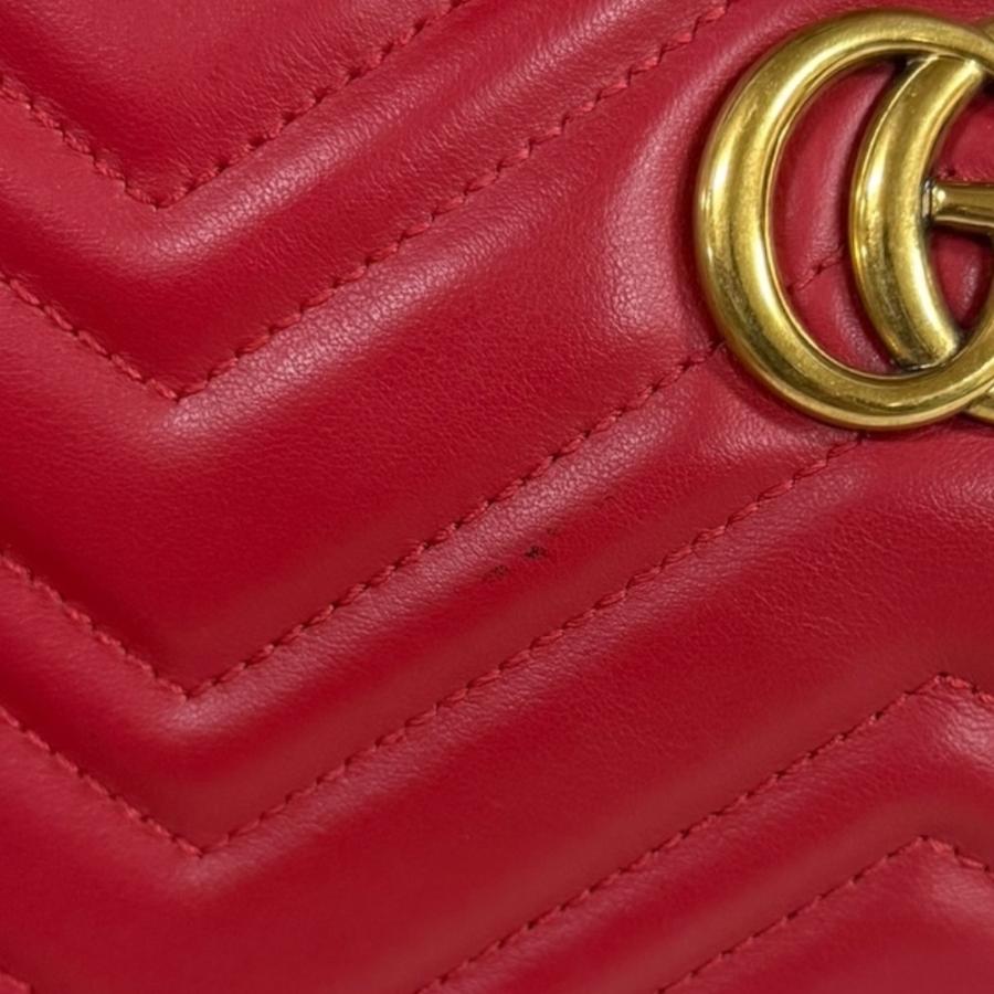 GUCCI（グッチ） GGマーモント ショルダーバッグ レザー 448065 レッド