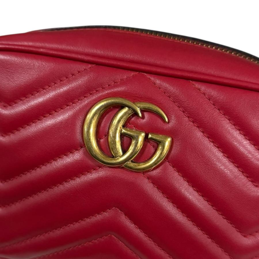 GUCCI（グッチ） GGマーモント ショルダーバッグ レザー 448065 レッド