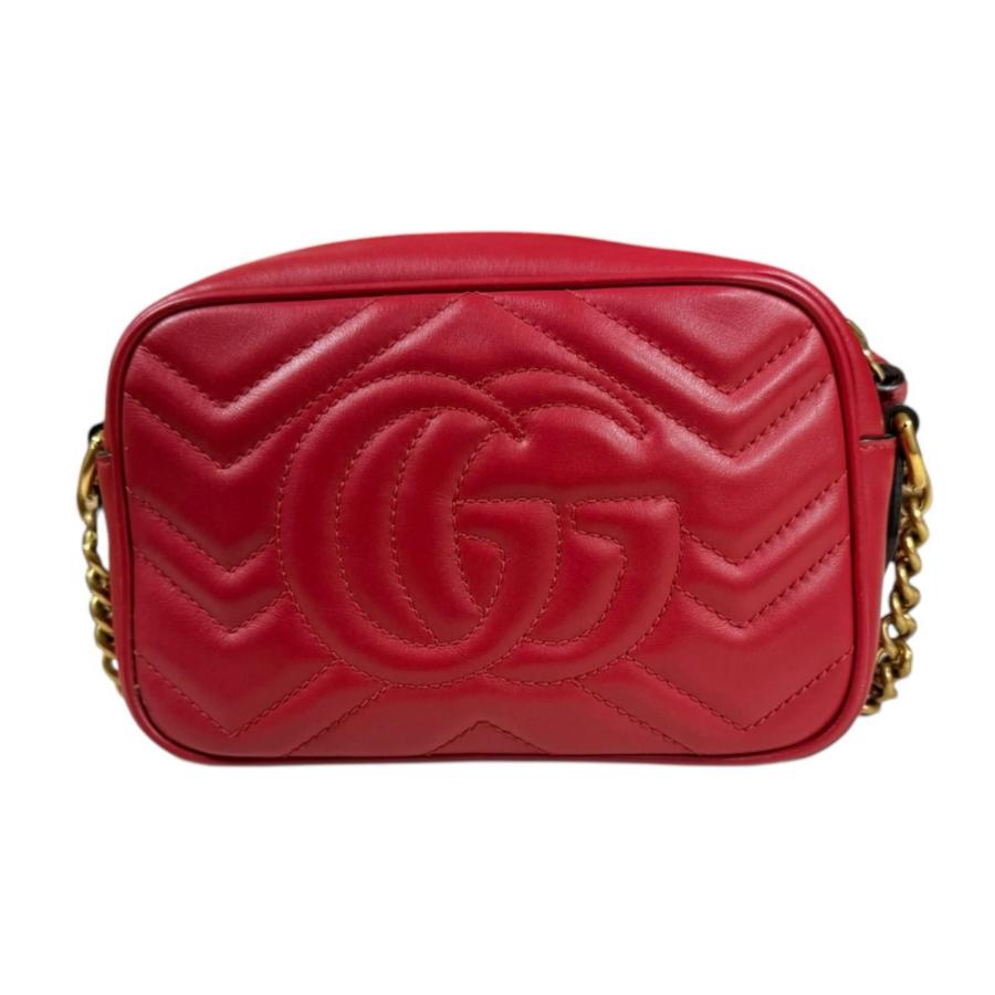 GUCCI（グッチ） GGマーモント ショルダーバッグ レザー 448065 レッド 