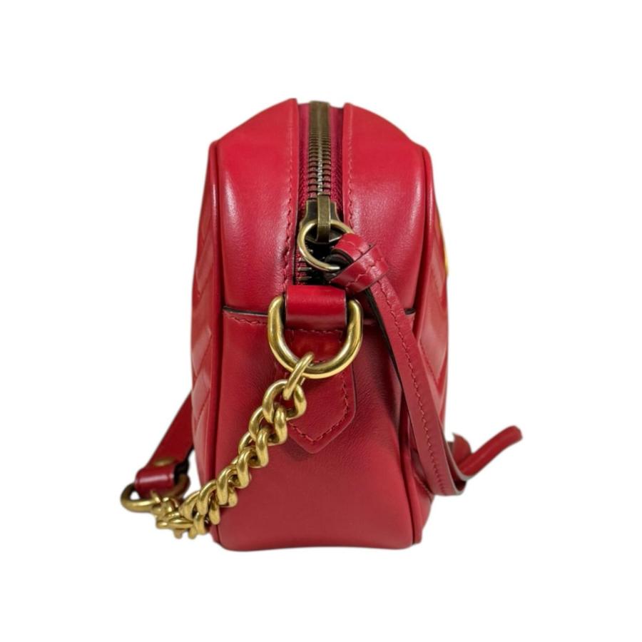 グッチ 448065 ショルダーバッグ レッド  GUCCI GGマーモント マトラッセ GUCCI（グッチ） GGマーモント ショルダーバッグ レザー 448065 レッド