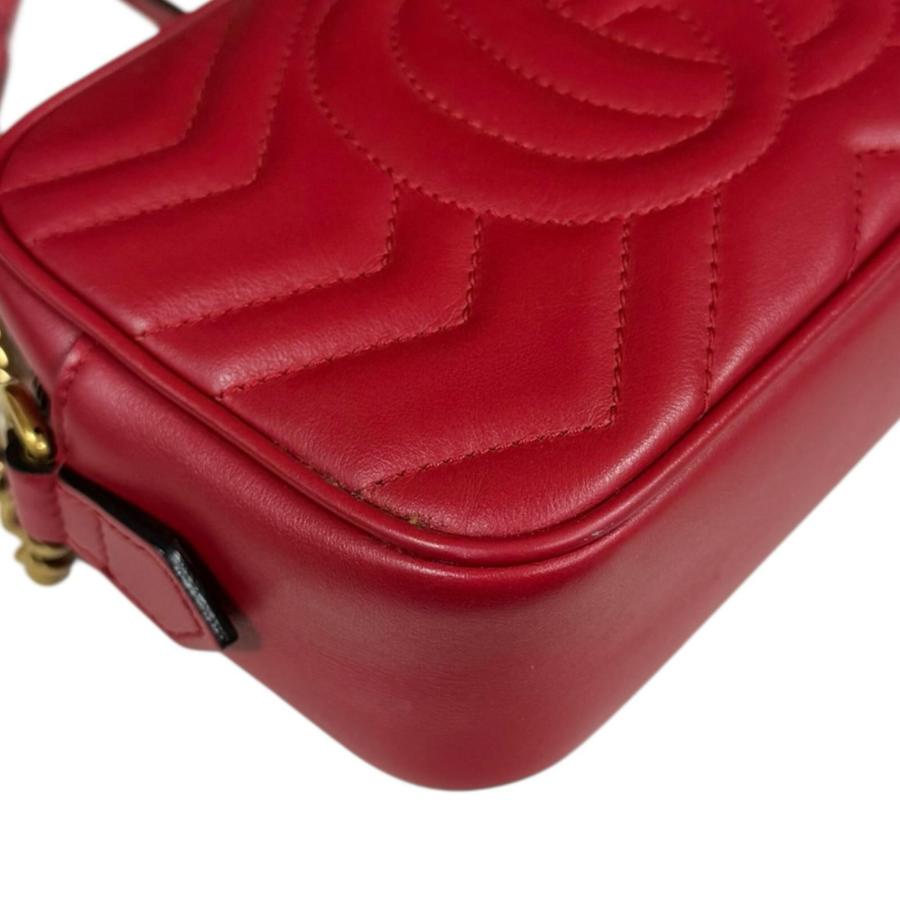 GUCCI（グッチ） GGマーモント ショルダーバッグ レザー 448065 レッド 