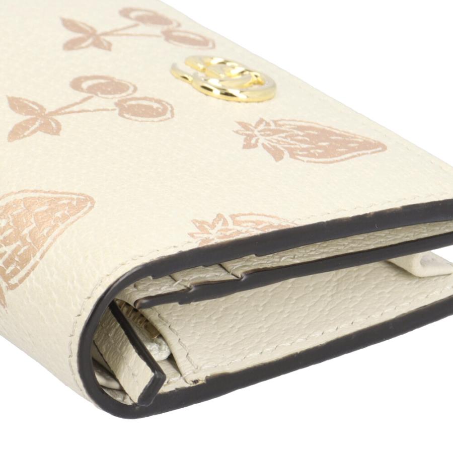 グッチ フルーツプリント ダブルG スモールウォレット GGマーモント 二つ折り財布 レザー 456126 レディース GUCCI  中古 GUCCI（グッチ） フルーツプリント ダブルG スモールウォレット GG