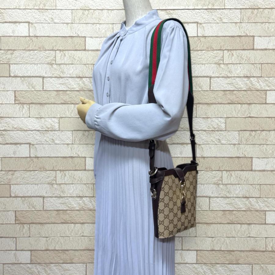 GUCCI（グッチ） ミニバケットバッグ ショルダーバッグ GGキャンバス