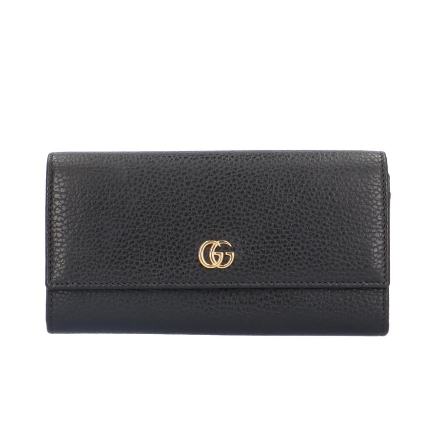 美品　GUCCI グッチ GG マーモント　コンチネンタル　レザー　長財布　黒 GUCCI（グッチ） コンチネンタルウォレット GGマーモント 長財布