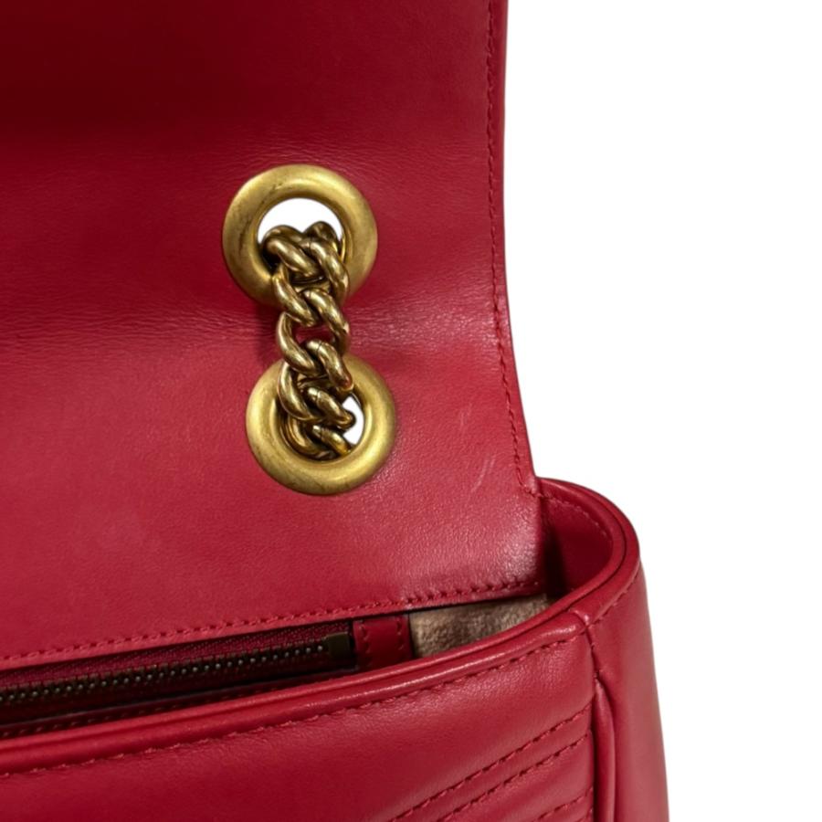 GUCCI（グッチ） GGマーモント ショルダーバッグ レザー 443497 レッド