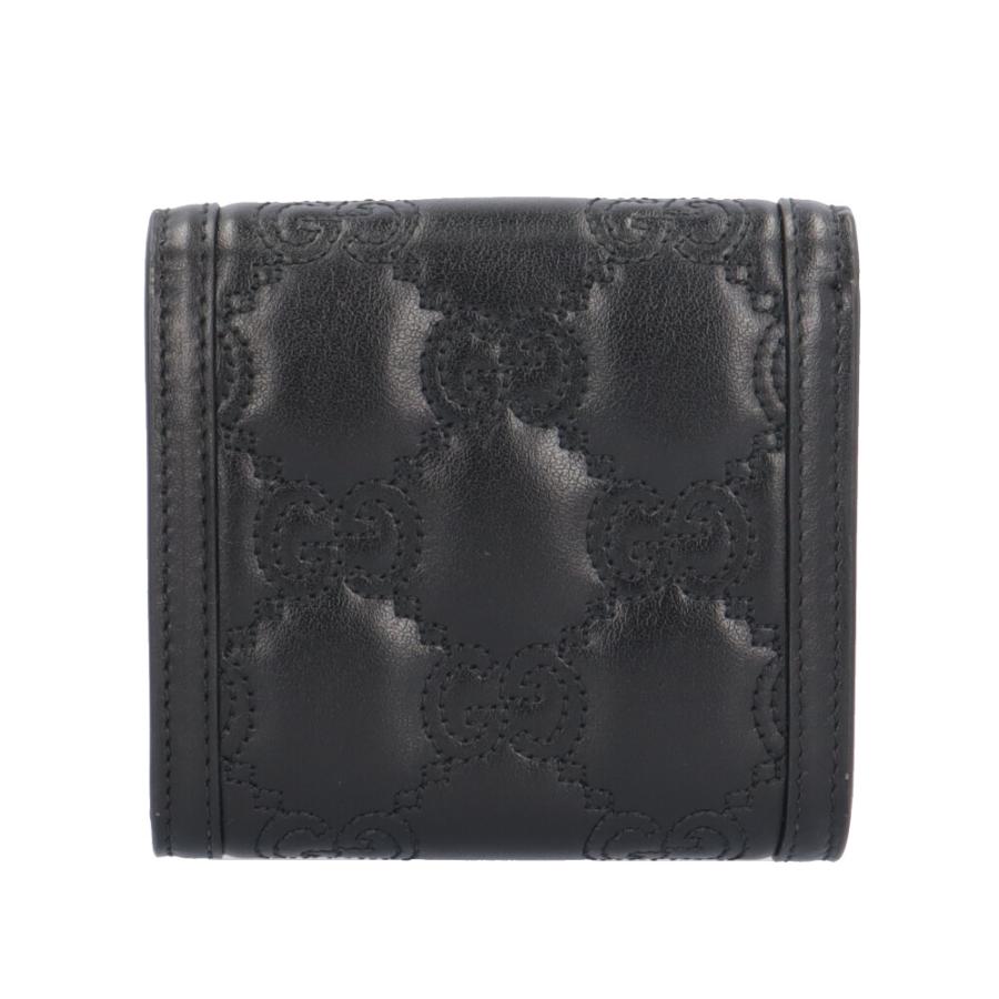 GUCCI グッチ カードケースウォレット 723799 二つ折り財布 レザー  ブラック/180260【中古】 GUCCI（グッチ） カードケースウォレット 723799 二つ折り財布 レザー