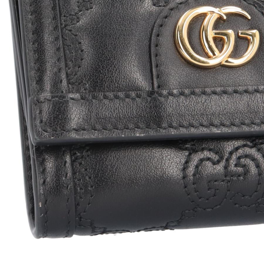 GUCCI グッチ カードケースウォレット 723799 二つ折り財布 レザー  ブラック/180260【中古】 GUCCI（グッチ） カードケースウォレット 723799 二つ折り財布 レザー