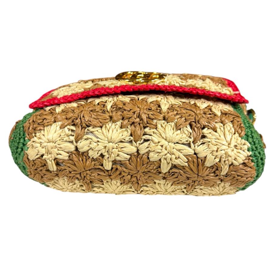 GUCCI（グッチ） ラフィア チェーンショルダー GGマーモント