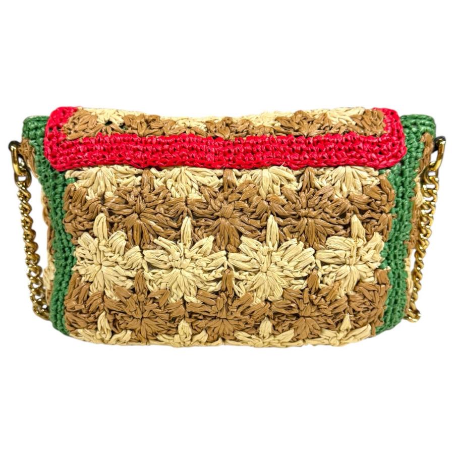GUCCI（グッチ） ラフィア チェーンショルダー GGマーモント