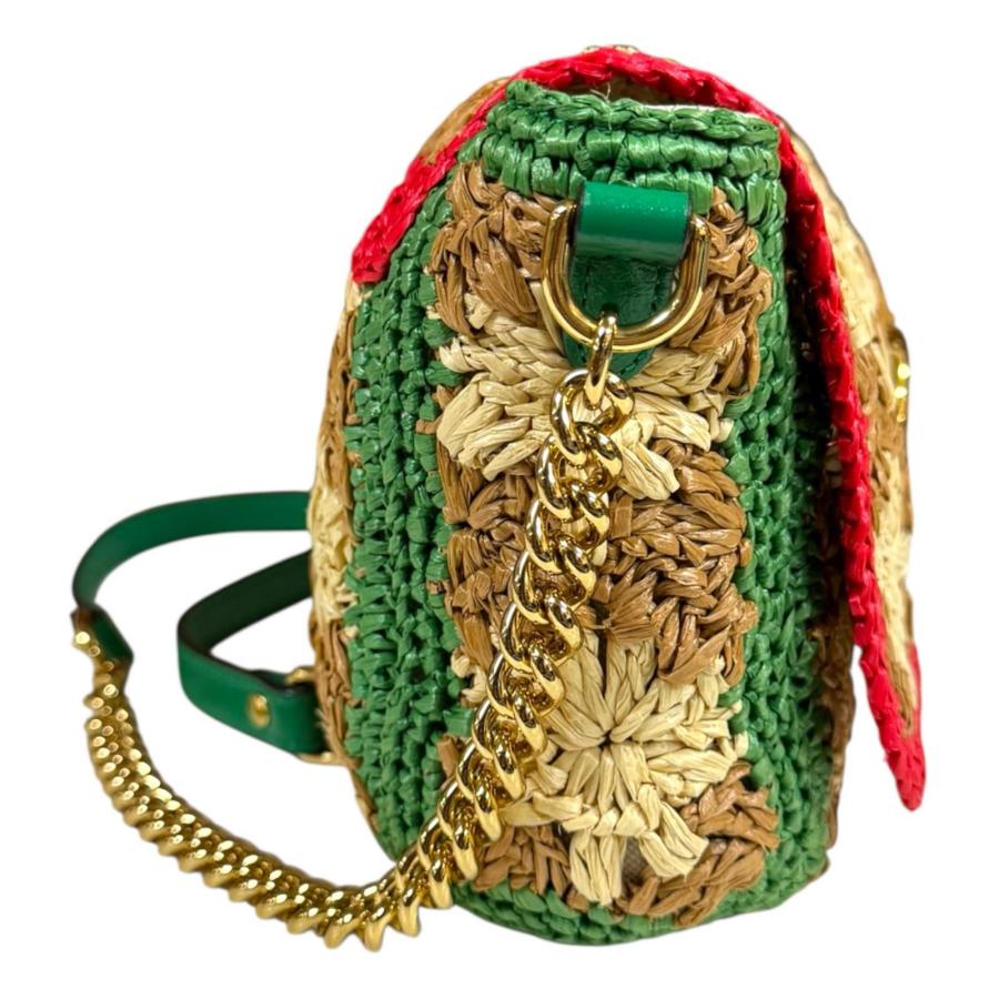 GUCCI（グッチ） ラフィア チェーンショルダー GGマーモント