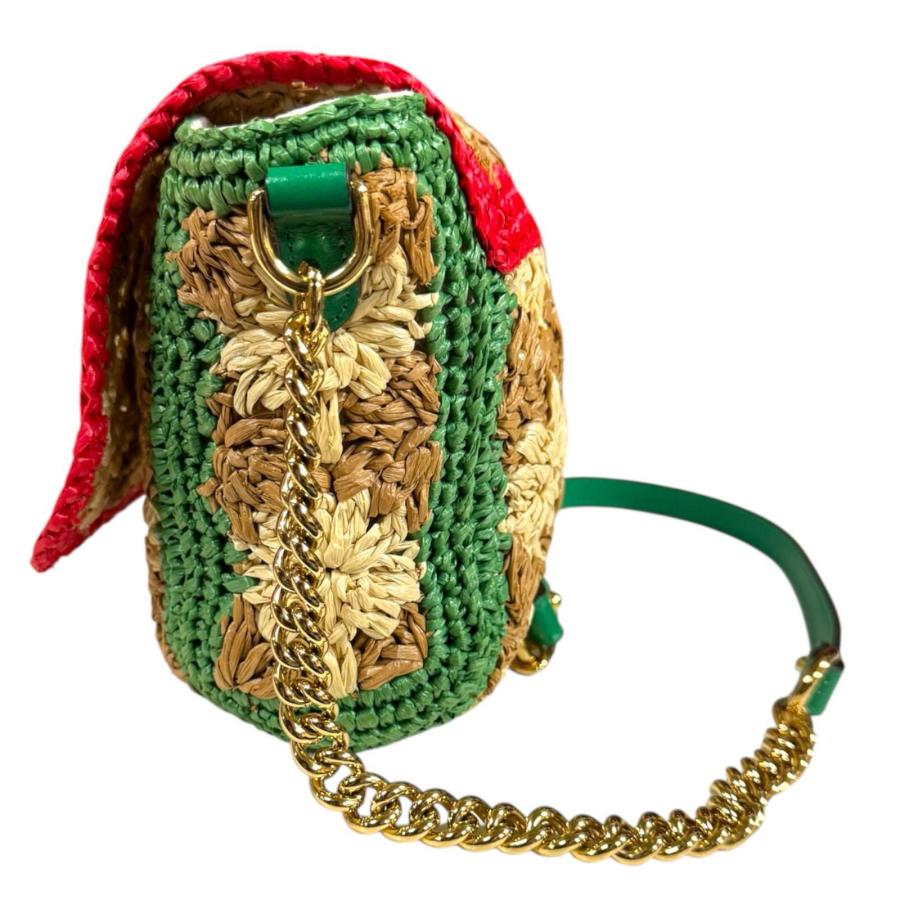 GUCCI（グッチ） ラフィア チェーンショルダー GGマーモント