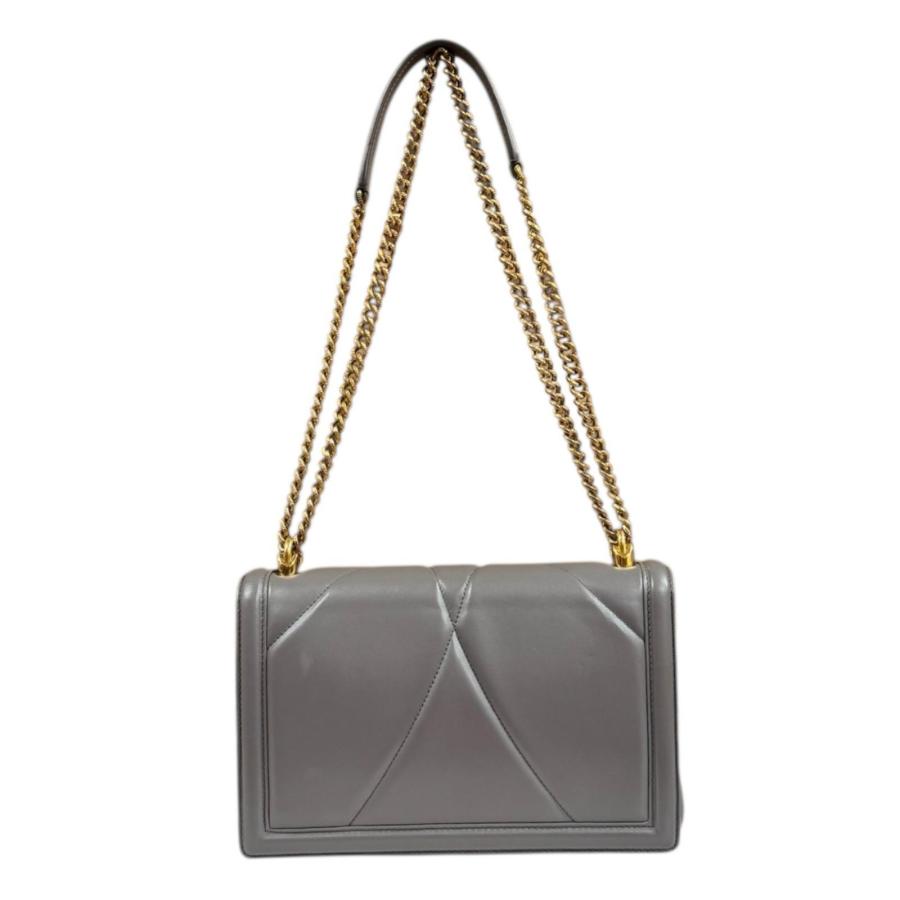 ドルチェアンドガッバーナ ディヴォーション ラージ ショルダーバッグ レザー グレー レディース DOLCE&amp;GABBANA  中古 ドルチェアンドガッバーナ ディヴォーション ラージ ショルダーバッグ