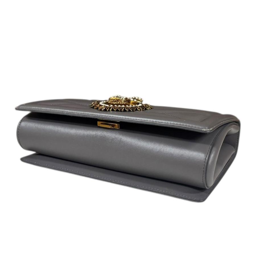 【X'masセール★30%OFF】ドルチェアンドガッバーナ DOLCE&GABBANA カードケース シルバー×ブラック レディース 中古 ドルチェアンドガッバーナ ディヴォーション ラージ ショルダーバッグ