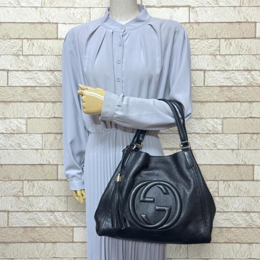 【美品】GUCCI ソーホー セラリウス トートバッグ282309 ブラック 美品】GUCCI ソーホー セラリウス トートバッグ282309 ブラック GUCCI
