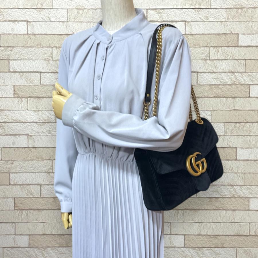 GUCCI（グッチ） GGマーモント ショルダーバッグ ベロア 443496
