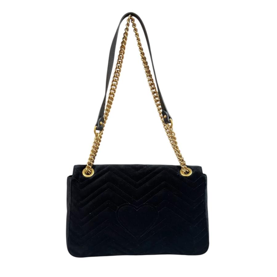 グッチ GGマーモント ショルダーバッグ ベロア 443496 ブラック レディース GUCCI  中古 GUCCI（グッチ） GGマーモント ショルダーバッグ ベロア 443496