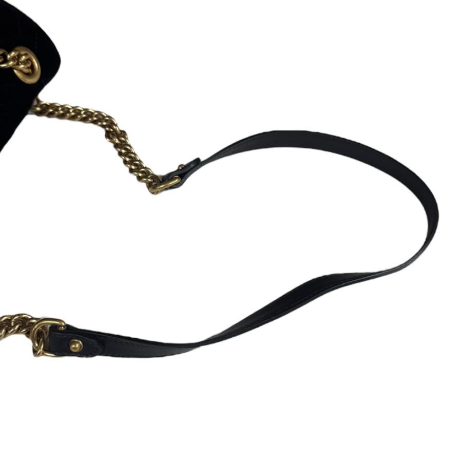 グッチ GGマーモント ショルダーバッグ ベロア 443496 ブラック レディース GUCCI  中古 GUCCI（グッチ） GGマーモント ショルダーバッグ ベロア 443496
