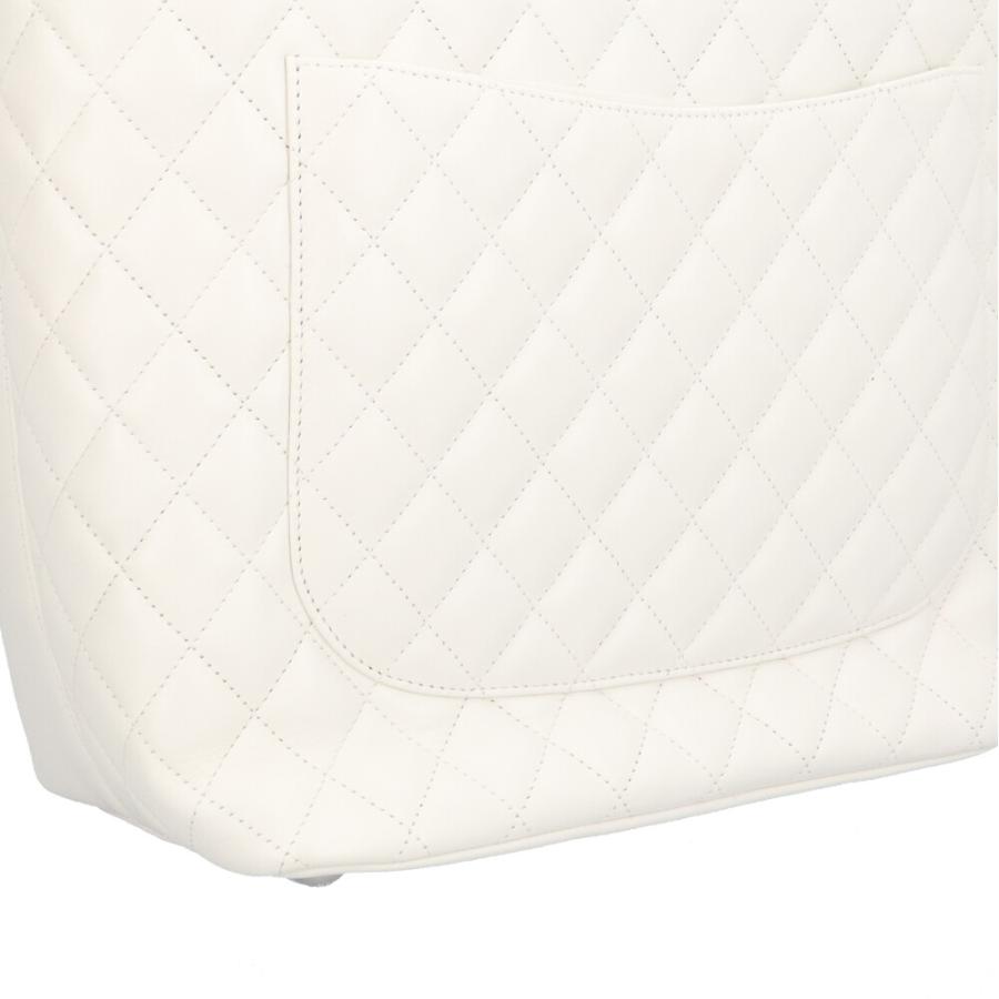 シャネル ファミリーセール品 カンボン ラージ トートバッグ レザー ホワイト レディース CHANEL  中古 R&Kリサイクルキング CHANEL（シャネル） ファミリーセール品 カンボン ラージ トートバッグ