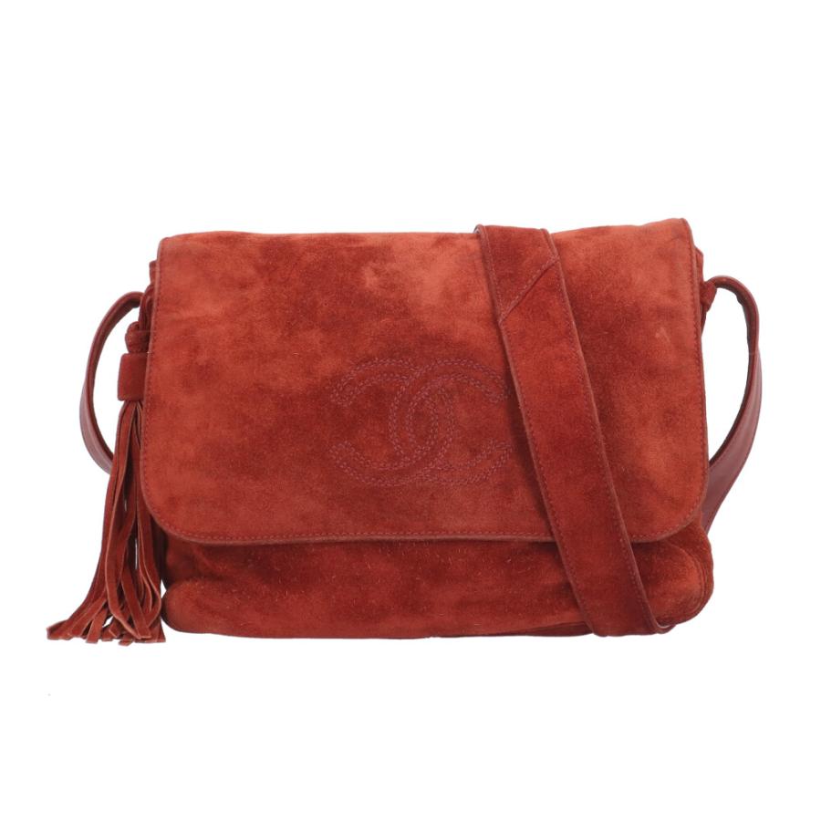 シャネル ショルダーバッグ スウェード レッド レディース CHANEL  中古 CHANEL（シャネル） ショルダーバッグ スウェード レッド レディース