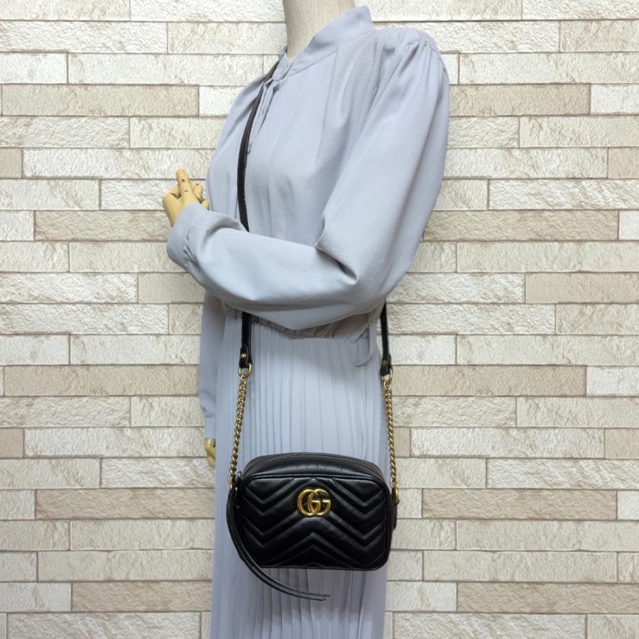 GUCCI（グッチ） GGマーモント ショルダーバッグ レザー 448065