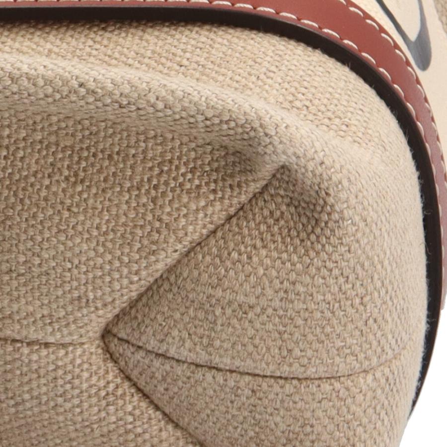 Chloe クロエ ウッディ スモールトート CHC22AS397I26 ショルダーバッグ リネンxカーフ ベージュ ムスクグレー/352108【中古】 Chloe（クロエ） スモールトートバッグ Woody ショルダーバッグ リネン