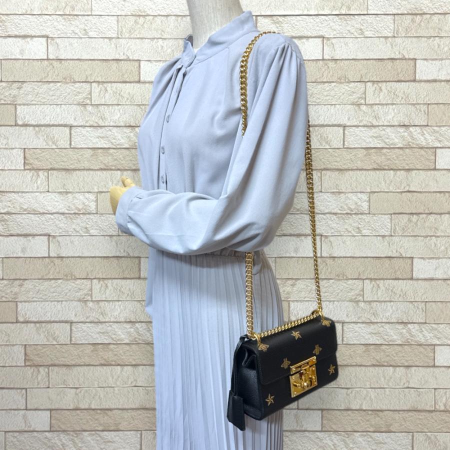 GUCCI（グッチ） ビースター ショルダーバッグ レザー 432182 ブラック