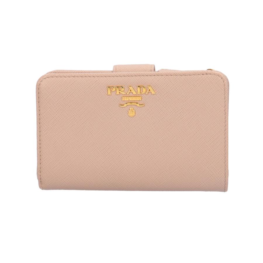 【美品】PRADA プラダ　二つ折り財布 サフィアーノ レザー お札入れ PRADA プラダ 財布 二つ折り財布 2ML049 2DMH ネロ テスート
