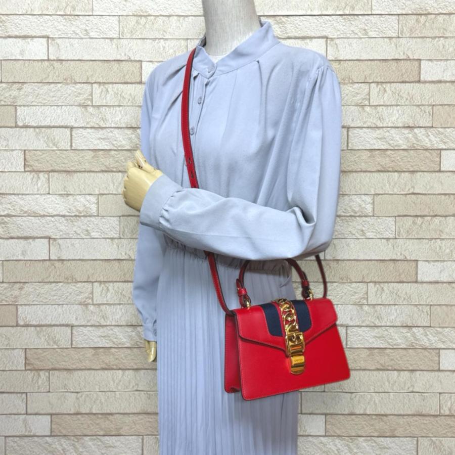 GUCCI（グッチ） シルヴィ ショルダーバッグ レザー 470270 レッド 