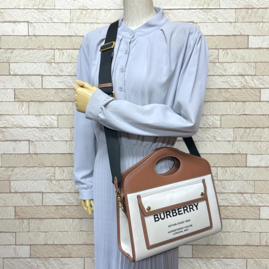 【BURBERRY】ロゴポケット/コットンレザー/8036784/2way BURBERRY】ロゴポケット/コットンレザー/8036784/2way O【BURBERRY