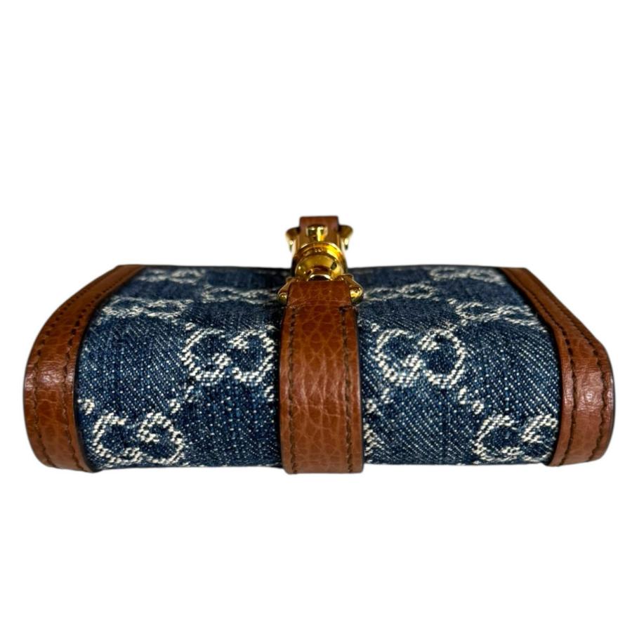 GUCCI（グッチ） GGデニム ジャッキー1961 二つ折り財布 デニム 645536
