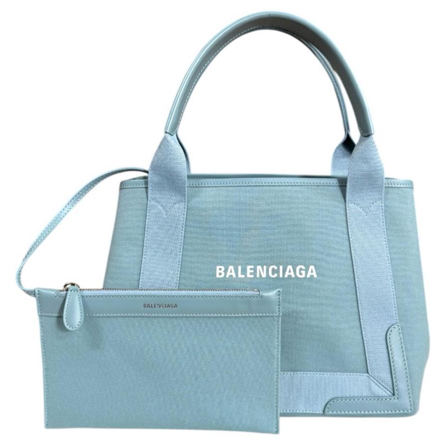 BALENCIAGA（バレンシアガ） ネイビーカバスS トートバッグ キャンバス 