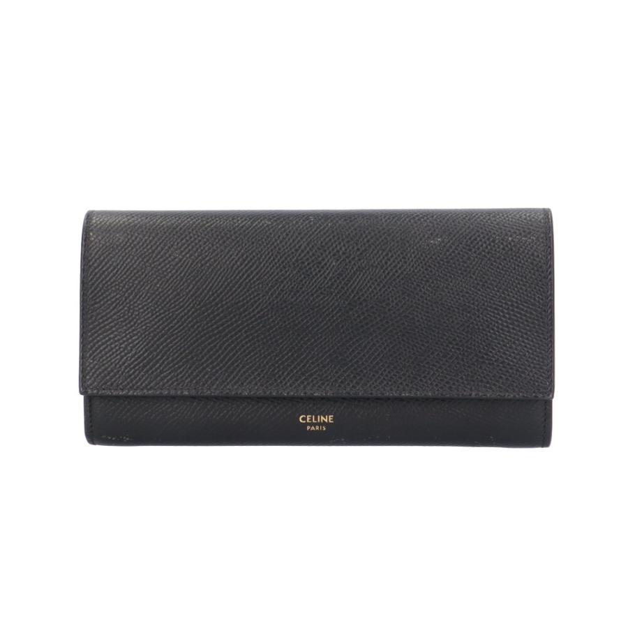 セリーヌ ラージフラップウォレット  10B563【Bランク】【中古】 CELINE(セリーヌ) ラージフラップウォレット長財布10B563 10B563 P PB