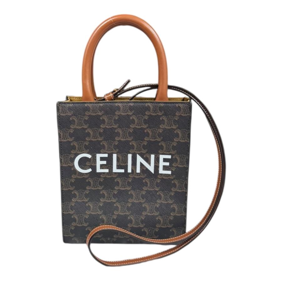 CELINE トリオンフキャンバス ミニ バーティカルカバ　ショルダーバッグ CELINE セリーヌ ミニバーティカルカバ トリオンフ ショルダーバッグ