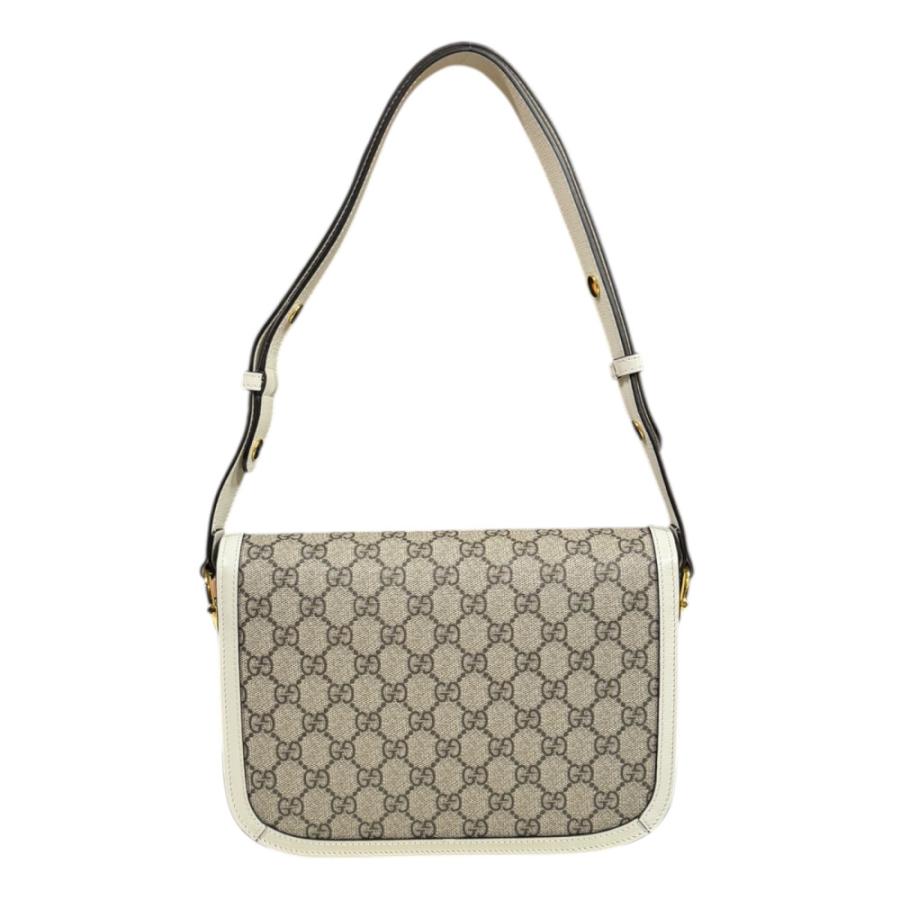 グッチ ミディアム ホースビット1955 ショルダーバッグ GGスプリームキャンバス 602204 ベージュ レディース GUCCI  中古 GUCCI（グッチ） ミディアム ホースビット1955 ショルダーバッグ GG