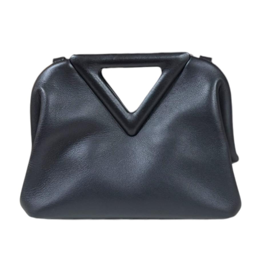 ボッテガヴェネタ スモールポイント ショルダーバッグ レザー ブラック レディース BOTTEGAVENETA  中古 R&Kリサイクルキング ボッテガヴェネタ スモールポイント ショルダーバッグ レザー ブラック