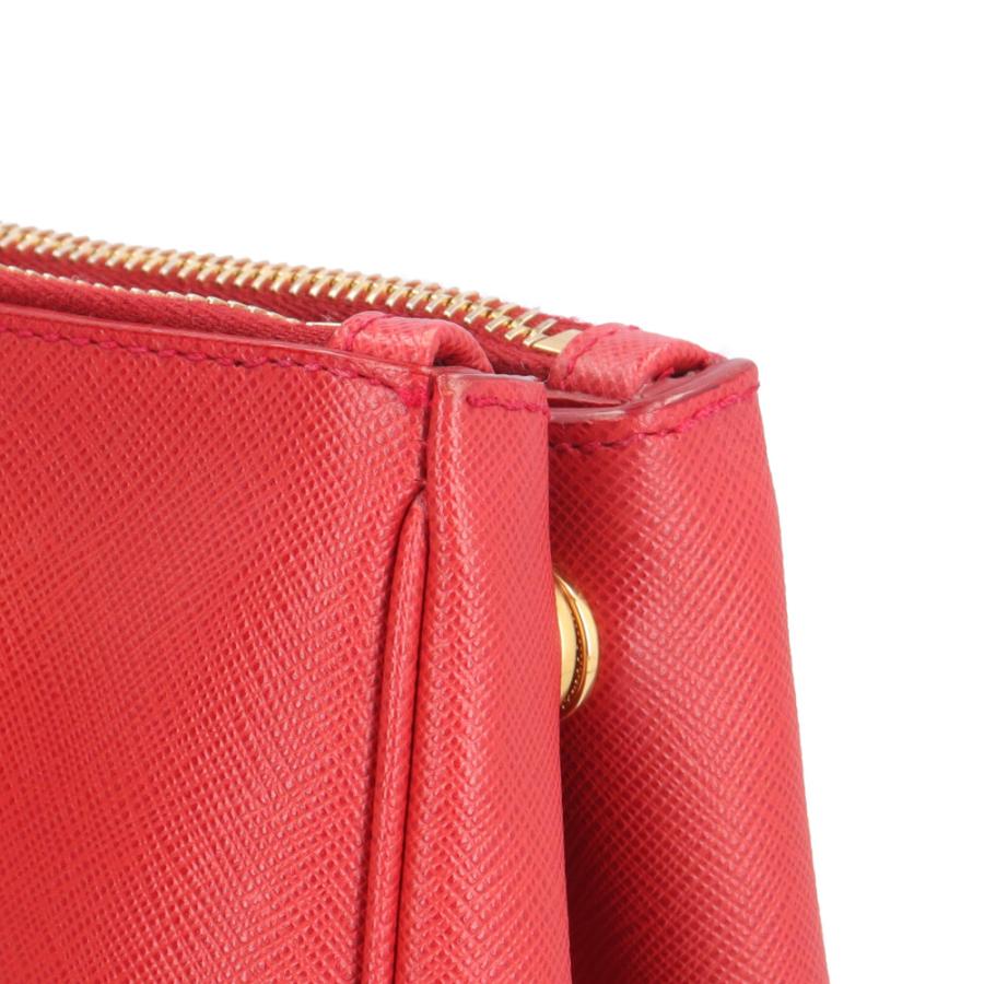 プラダ ガレリア サフィアーノ ショルダーバッグ レザー BN1801 レッド レディース PRADA  中古 PRADA - プラダ ガレリア サフィアーノ ショルダーバッグ レザー