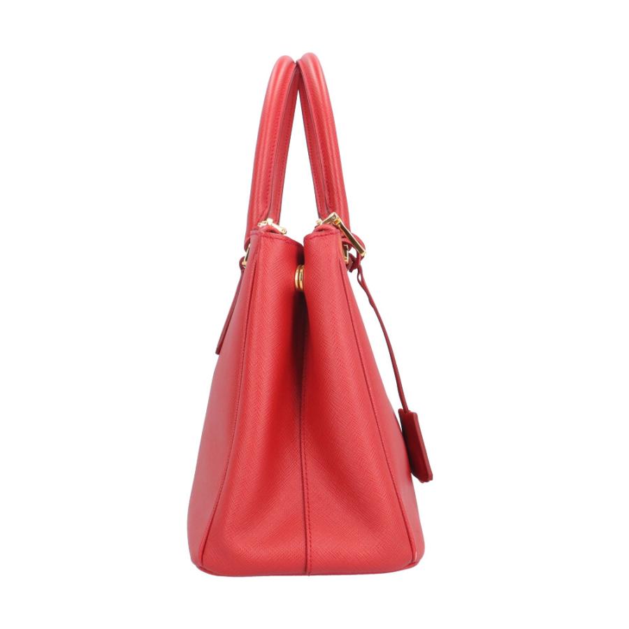 プラダ ガレリア サフィアーノ ショルダーバッグ レザー BN1801 レッド レディース PRADA  中古 PRADA（プラダ） ガレリア サフィアーノ ショルダーバッグ レザー