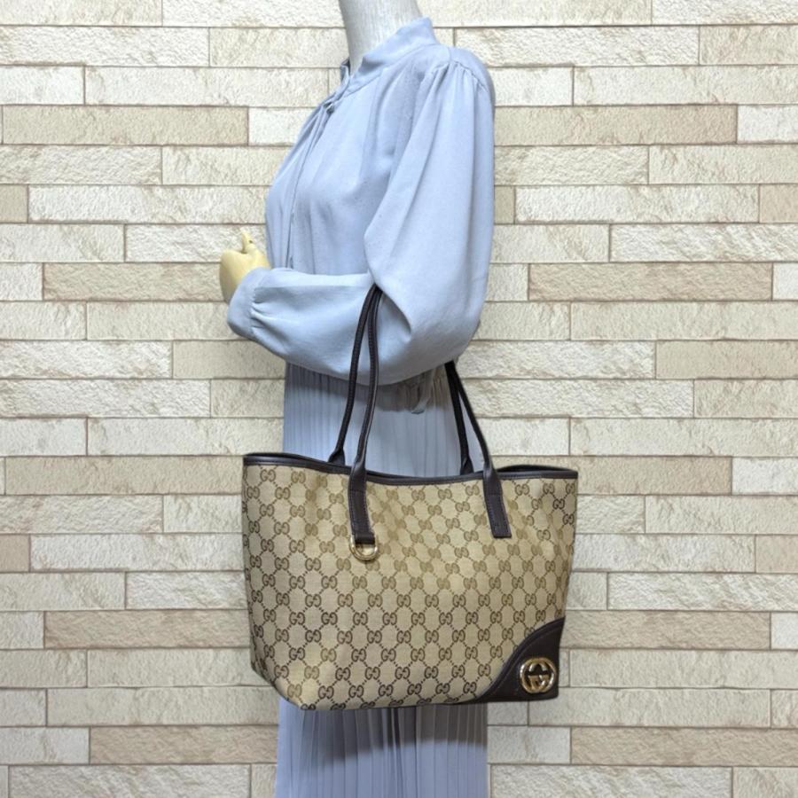 美品✨グッチ GGキャンバス ニューブリット ゴールド金具 トートバッグ GUCCI（グッチ） ニューブリッド トートバッグ GGキャンバス 169946