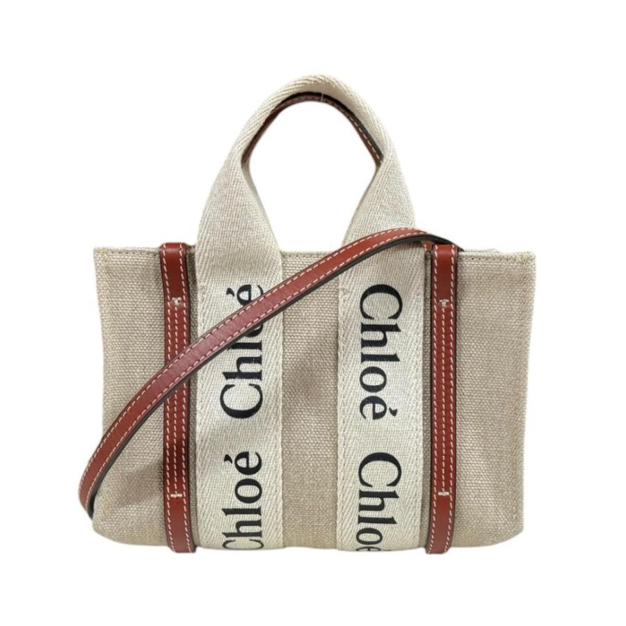 Chloe（クロエ） ミニトート ウッディ ショルダーバッグ キャンバス 