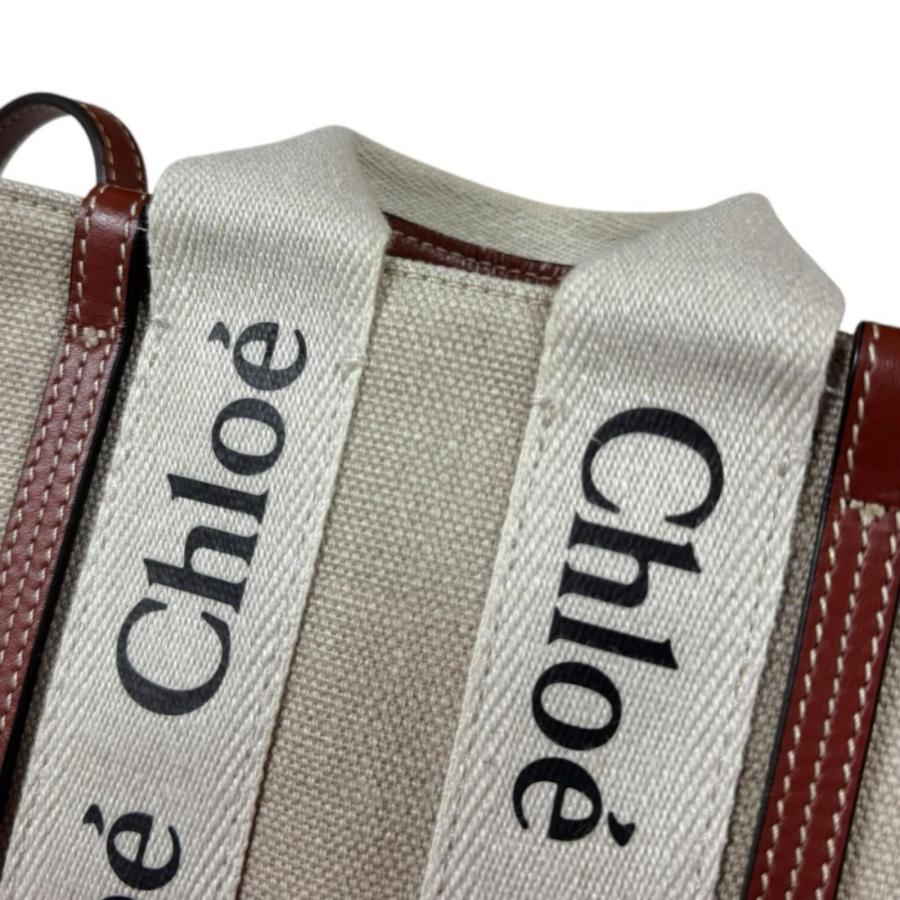 Chloe（クロエ） ミニトート ウッディ ショルダーバッグ キャンバス