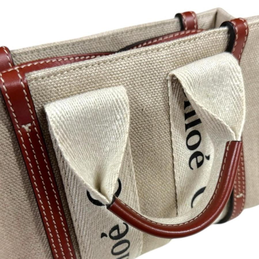 Chloe（クロエ） ミニトート ウッディ ショルダーバッグ キャンバス