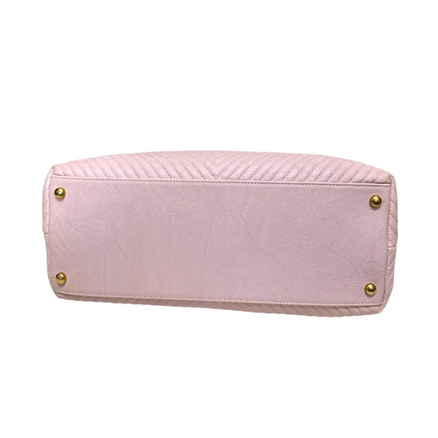 CHANEL（シャネル） Vステッチ ショルダーバッグ レザー ピンク