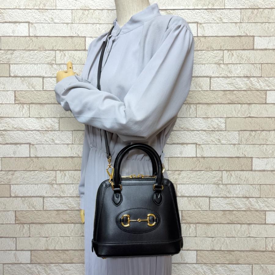 グッチ ホースビット　1955 ショルダーバッグ レザー 640716 ブラック レディース GUCCI  中古 R&Kリサイクルキング GUCCI（グッチ） ホースビット 1955 ショルダーバッグ レザー 640716