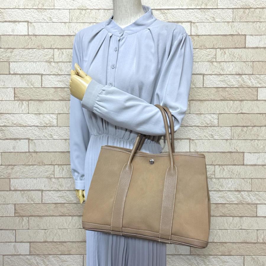 希少　HERMES ガーデンパーティー トートバッグ　レザー トワルオフィシエ 楽天市場】HERMES エルメス ガーデンパーティTPM トートバッグ
