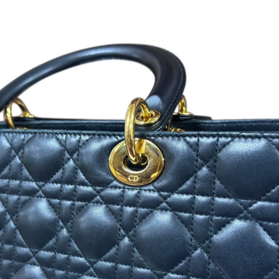 ディオール レディディオール ラージ カナージュ ハンドバッグ レザー