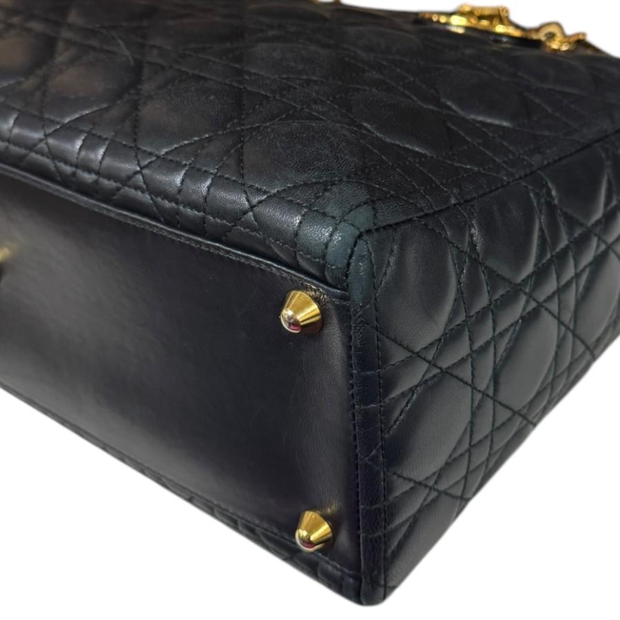 ディオール レディディオール ラージ カナージュ ハンドバッグ レザー